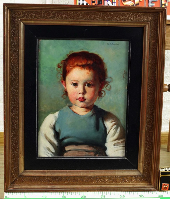 H R Kaesen Ölgemälde antik Portrait Mädchen