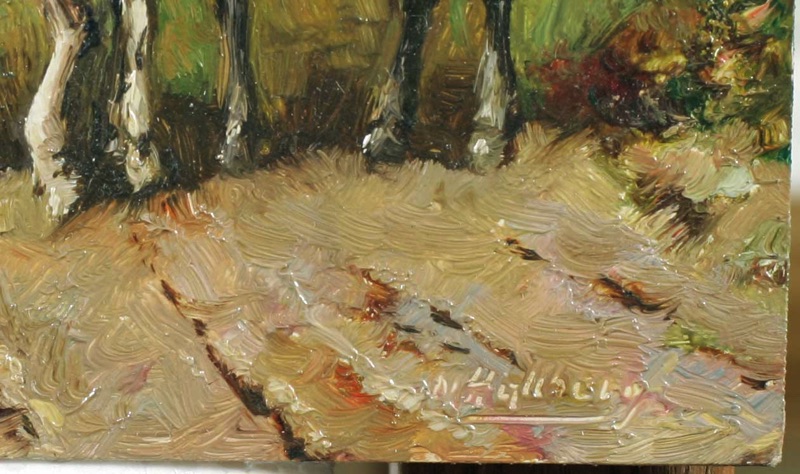 Hallberg Ölgemälde Landschaft Pferde Reiter