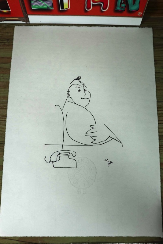 Hans Christoph Schmolck neun Tusche Zeichnungen Karikaturen Politiker