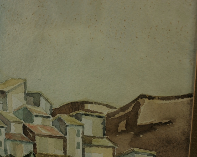 Hans Gassebner Aquarell 1962 Stadtansicht Cadaques