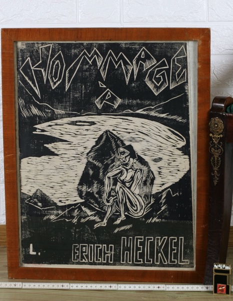 Hans Lang Holzschnitt Hommage Erich Heckel