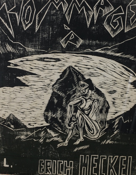 Hans Lang Holzschnitt Hommage Erich Heckel