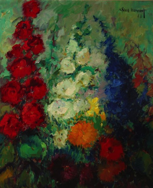 Hans Nowak Ölgemälde Blumen 1968