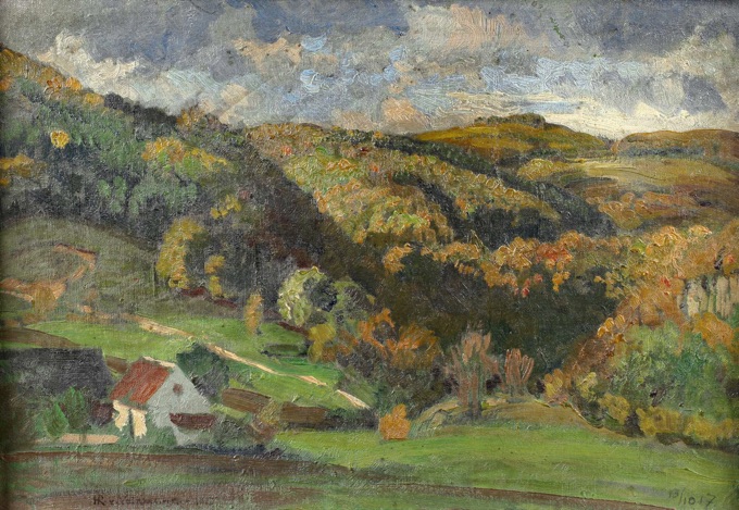 Hans Richard von Volkmann Ölgemälde antik Landschaft