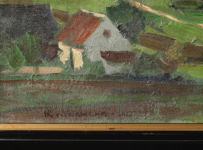 Hans Richard von Volkmann Ölgemälde antik Landschaft