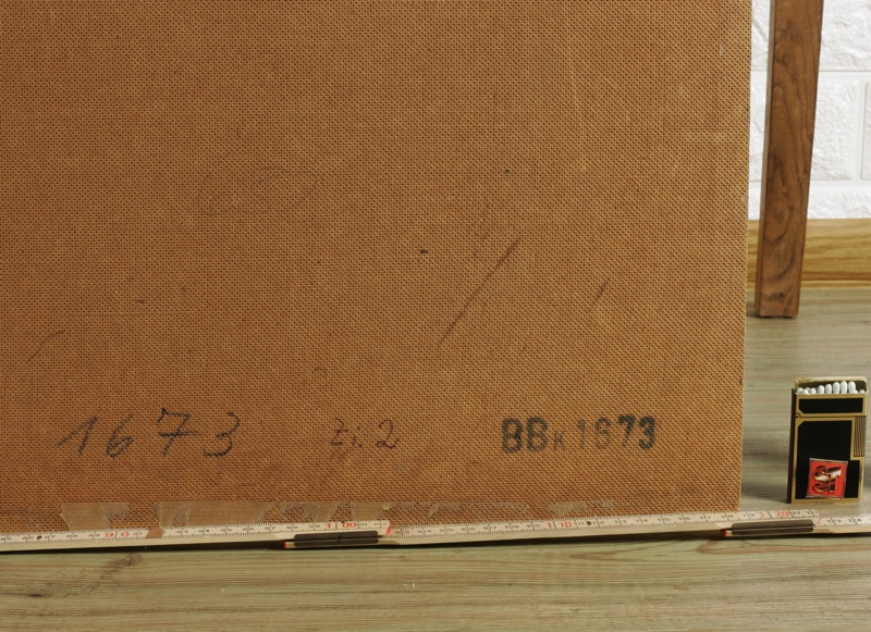 Hans Schad Ölgemälde 1952 Gläser Flaschen Stillleben