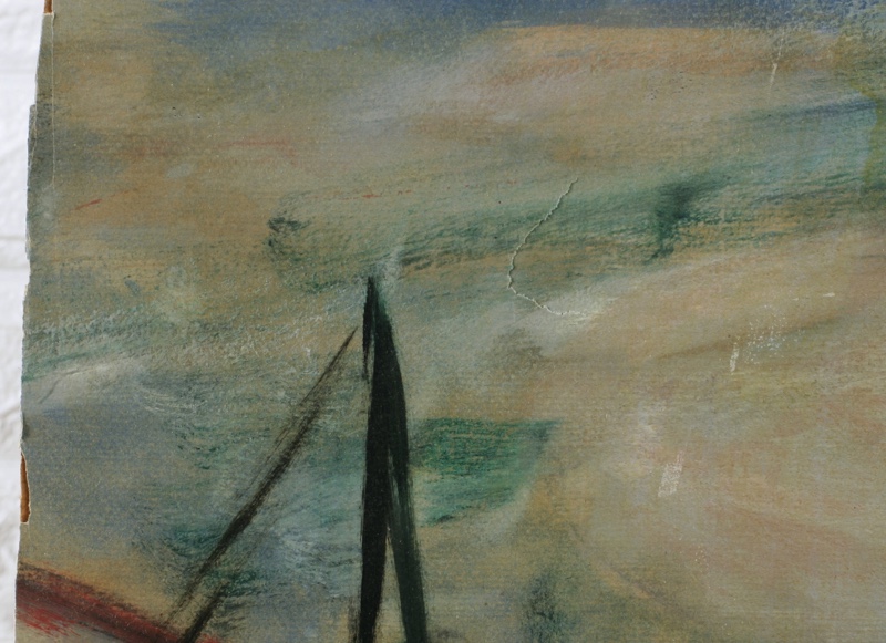 Hans Schad Ölgemälde 1953 Stadt Hafen