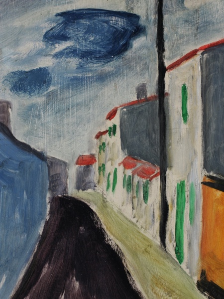 Hans Schad Ölgemälde 1954 Strasse in La Brée