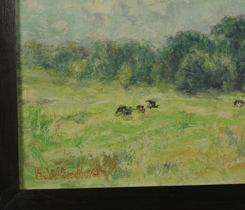 Hans Würzbach Ölgemälde antik Wiese Weide Impressionist