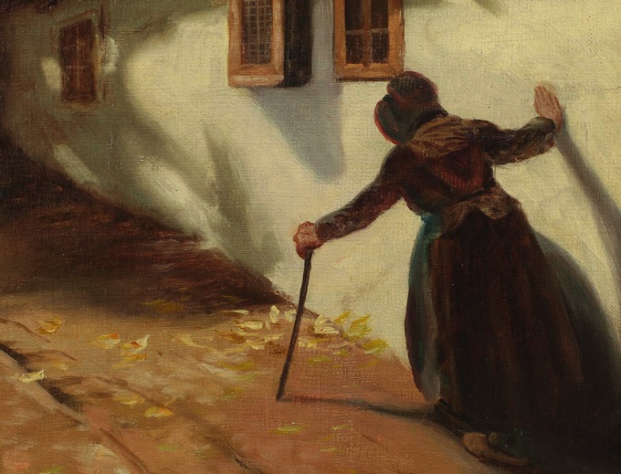 Heimerl Ölgemälde antik Frau Haus