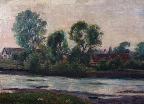 Heinrich Gogarten Ölgemälde antik Dorf