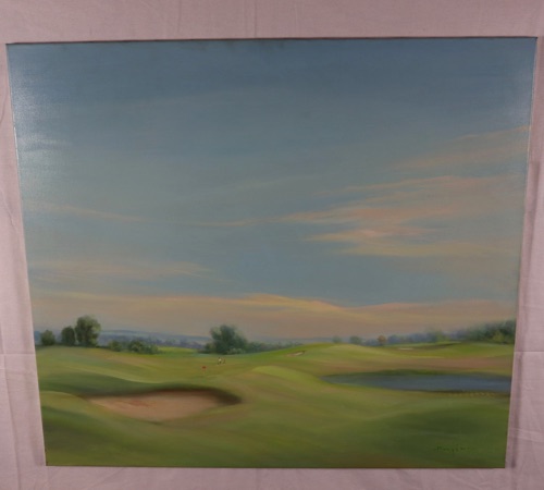 Heinz Jürgen Menzinger Ölgemälde Golf Golfplatz