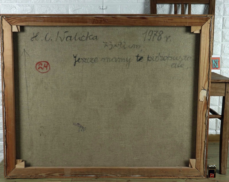 Helena Cyganska Walicka Ölgemälde 4 Figuren abstrakt 1978 Walter Scheel