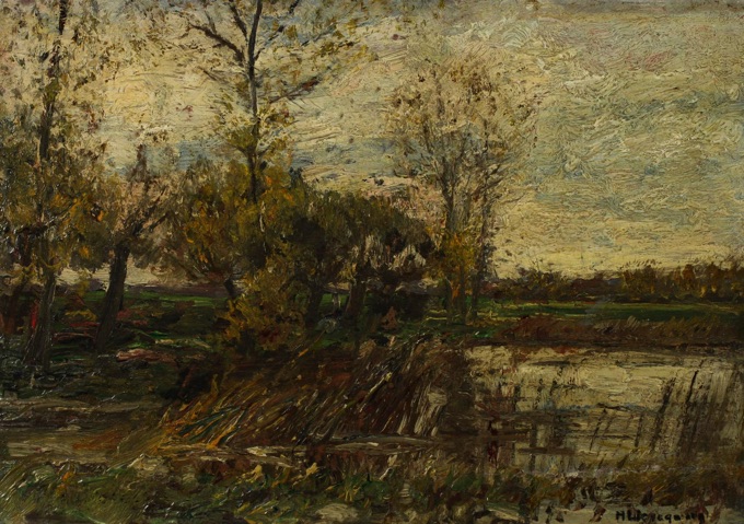 Helmut Liesegang antikes Ölgemälde Landschaft Impressionist