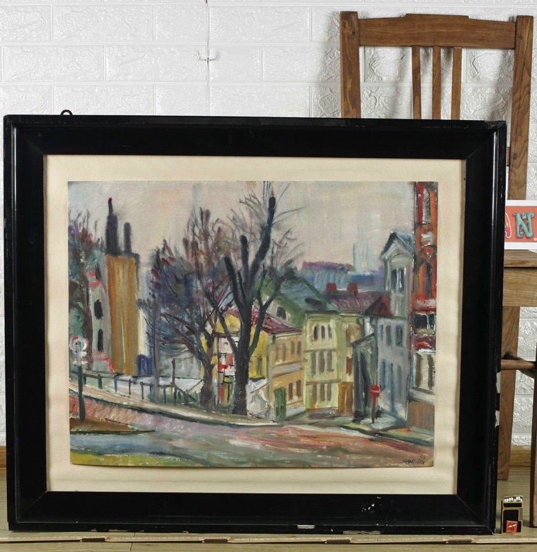 Helmut Nentwig antike Gouache 1948 Flensburg oder Hamburg