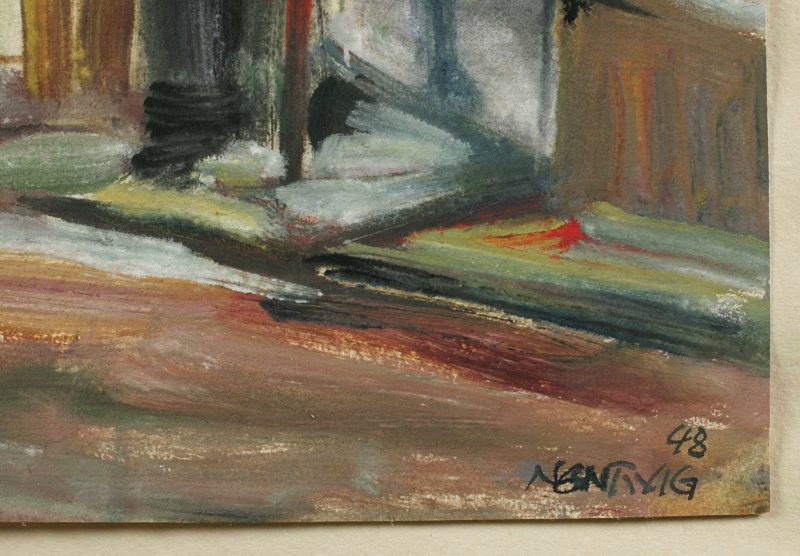 Helmut Nentwig antike Gouache 1948 Flensburg oder Hamburg