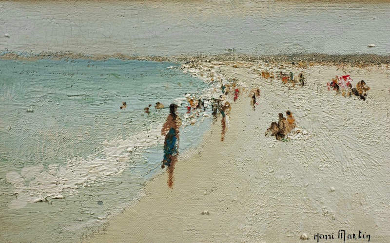 Henri Andre Martin Ölgemälde Strand Frankreich