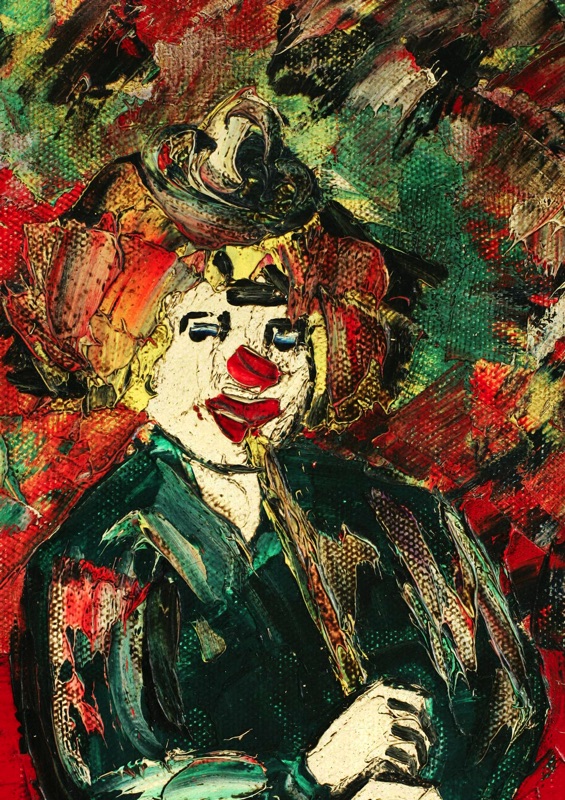 Henry D Anty Ölgemälde Clown Zirkus Manege