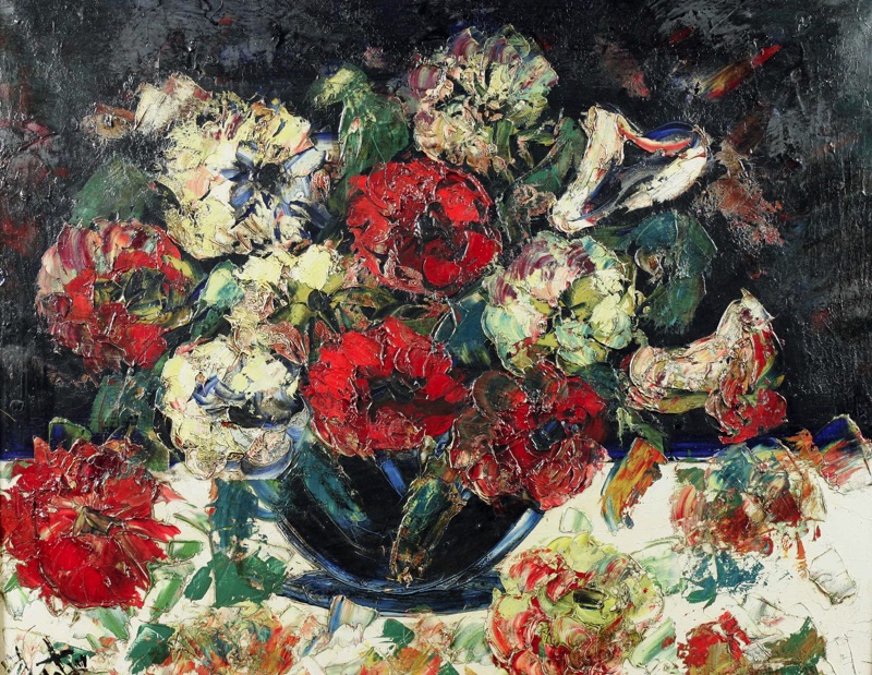 Henry D Anty Ölgemälde Stillleben fleurs