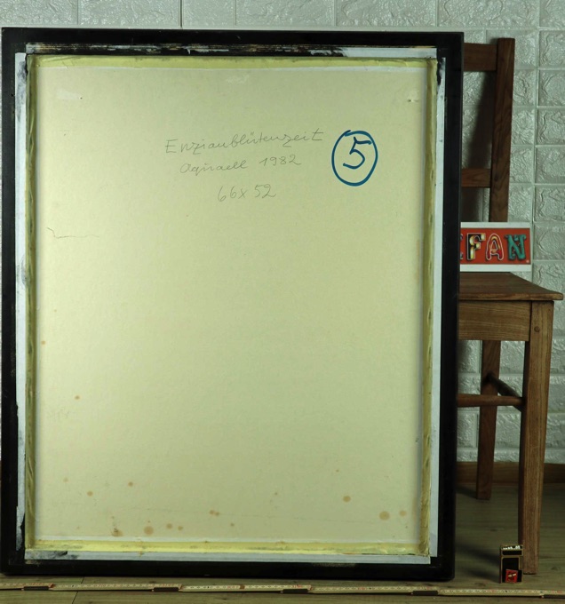 Herbert Schneider Aquarell 1982 Enzianblütenzeit