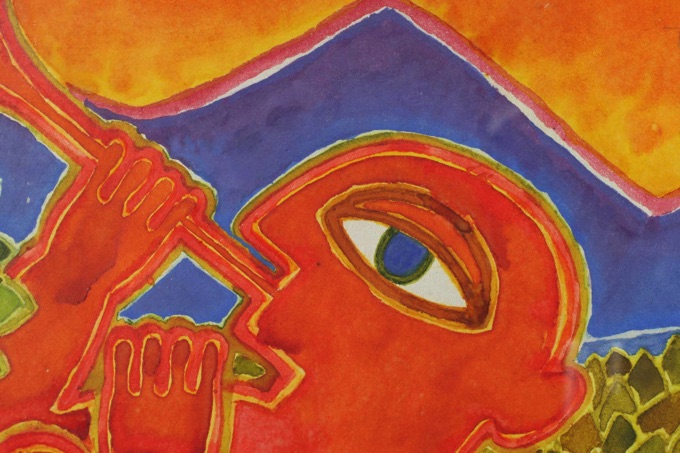 Herbert Schneider Aquarell Figuren 1982