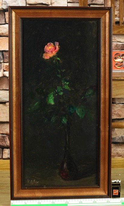 Hermann Eller Ölgemälde Rose 1983