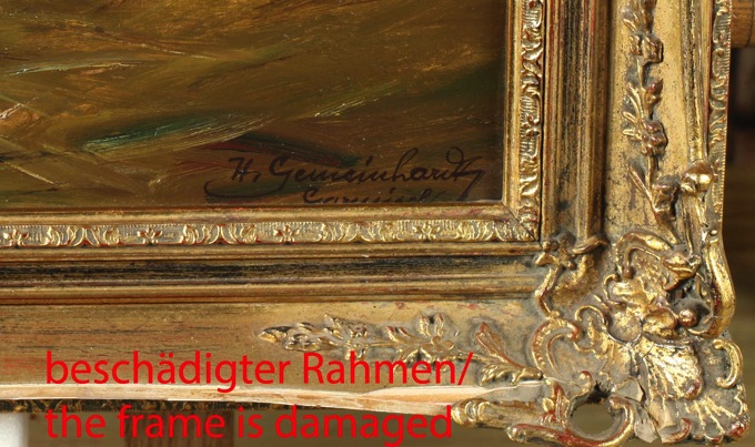 Hermann Gemeinhardt Ölgemälde älter Kälbchen im Stall