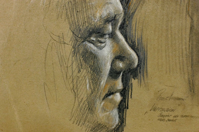 Hevenschmidt antike Zeichnung Ente Portrait 1880