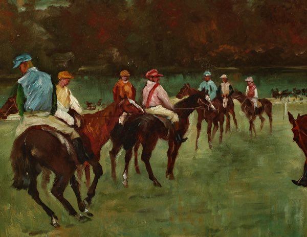 Hoffman Ölgemälde Jockeys Pferderennen