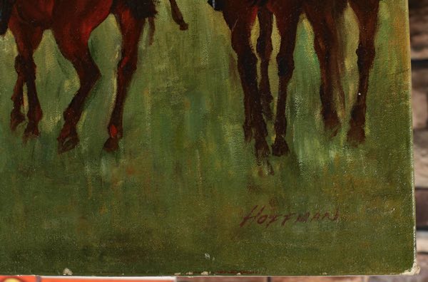 Hoffman Ölgemälde Jockeys Pferderennen