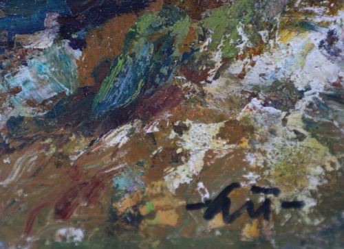 Hu Ölgemälde expressiv Dorf