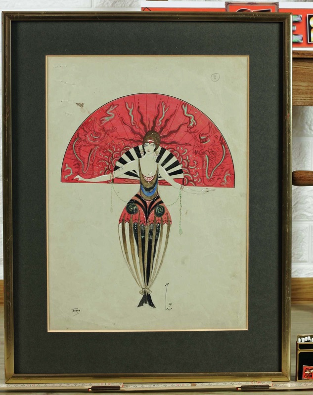 Hugh Willoughby antiker Kostümentwurf Gouache