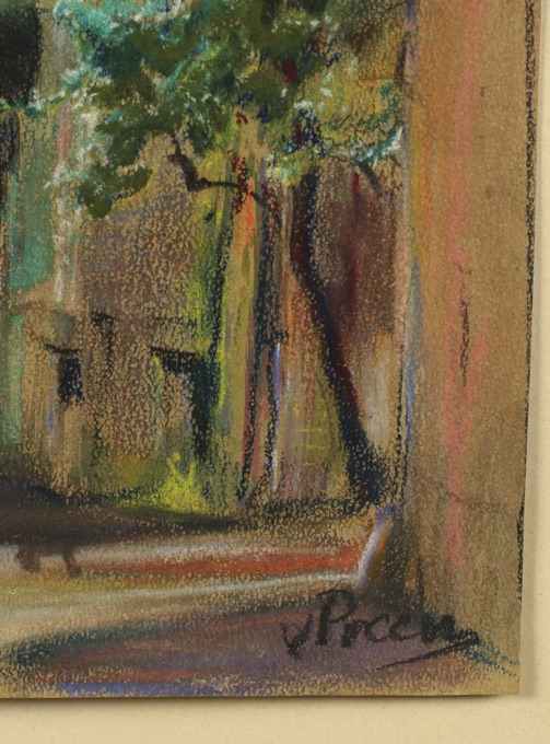 Hugo von Preen Pastell antik Stadt Gasse