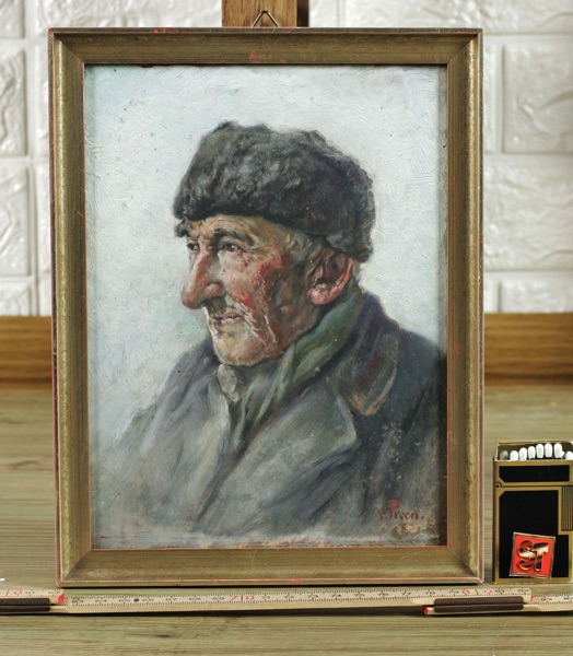 Hugo von Preen antikes Ölgemälde Charakterkopf Genre Portrait Mann