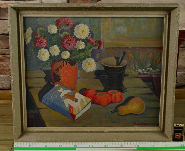Hüssmann Ölgemälde Stilleben mit Mörser 1940