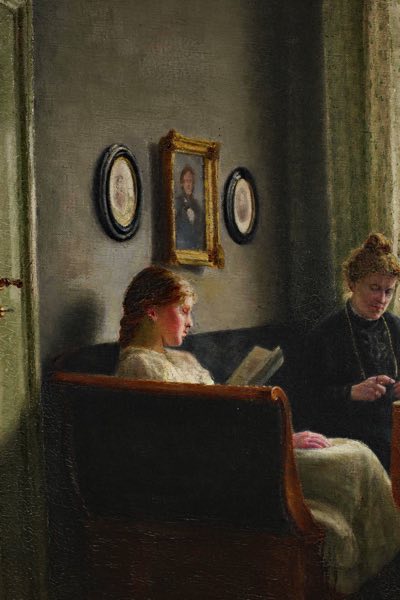 Ida Idi Teichmann Ölgemälde antik auf dem Sofa 1910