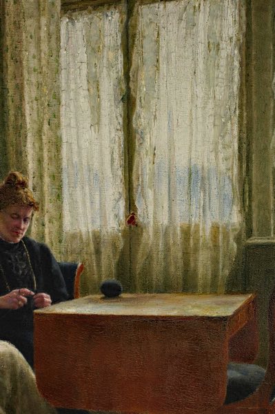 Ida Idi Teichmann Ölgemälde antik auf dem Sofa 1910