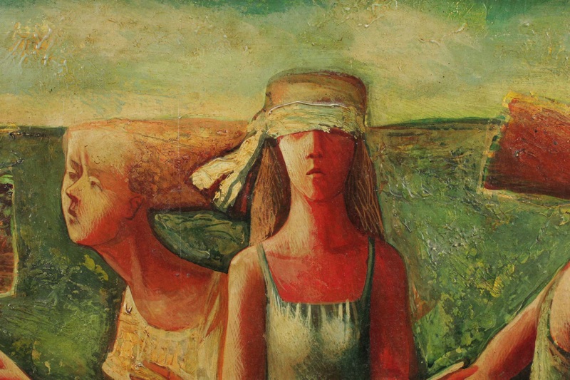 Igor Kulik Koulik Ölgemälde Blinde Kuh Spiel 1990 Surrealist