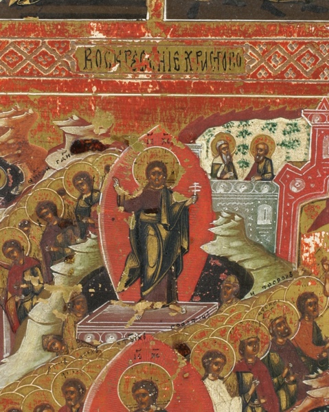 Ikone antik Festtagsikone aus dem Leben Jesus Christus Russland
