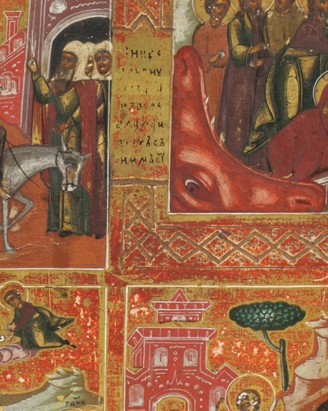 Ikone antik Festtagsikone aus dem Leben Jesus Christus Russland