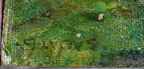 Impressionist unleserlich signiert Ölgemälde antik Dame Landschaft