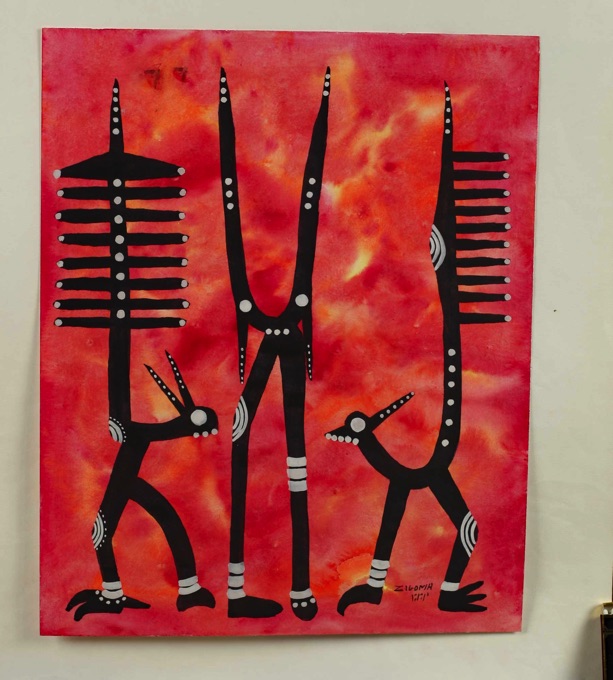 Jacques Zigoma Aquarell Tribal abstrakt 7