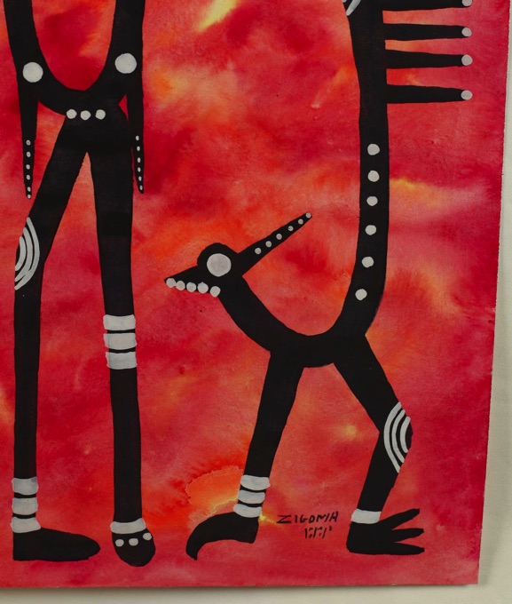Jacques Zigoma Aquarell Tribal abstrakt 7