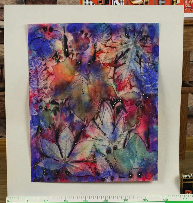 Jacques Zigoma Brazzaville 1936 1987 Aquarell Blätter abstrakt 3