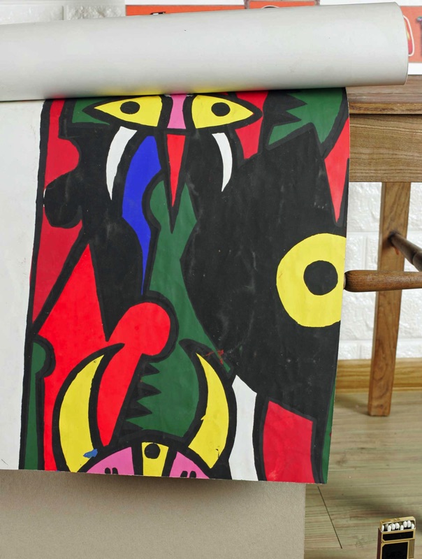 Jacques Zigoma ältere Gouache Kongo Masken