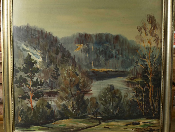 Janis Brekte Aquarell 1971 Landschaft