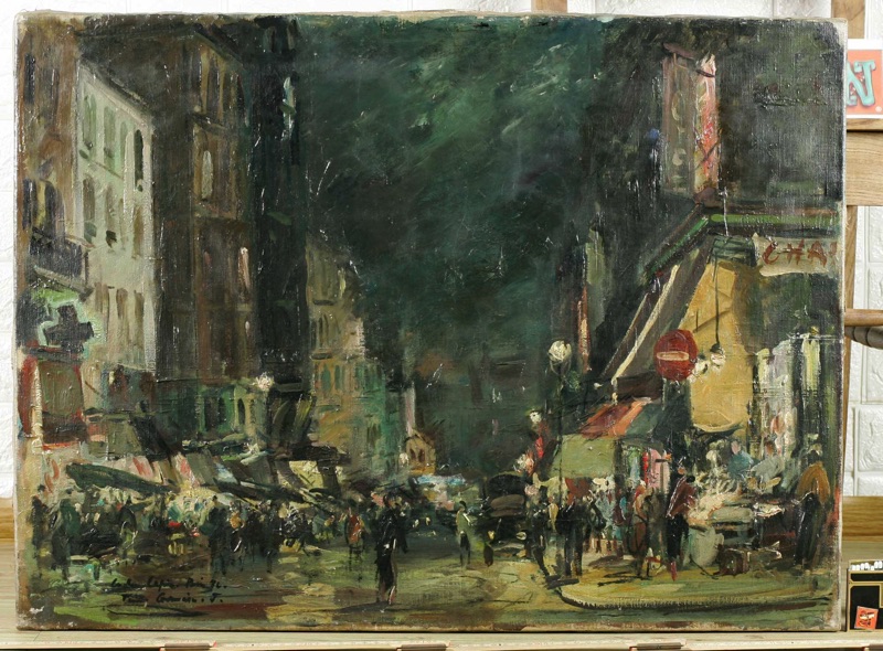 Jean Germain Jacob Ölgemälde antik Paris rue Lepic