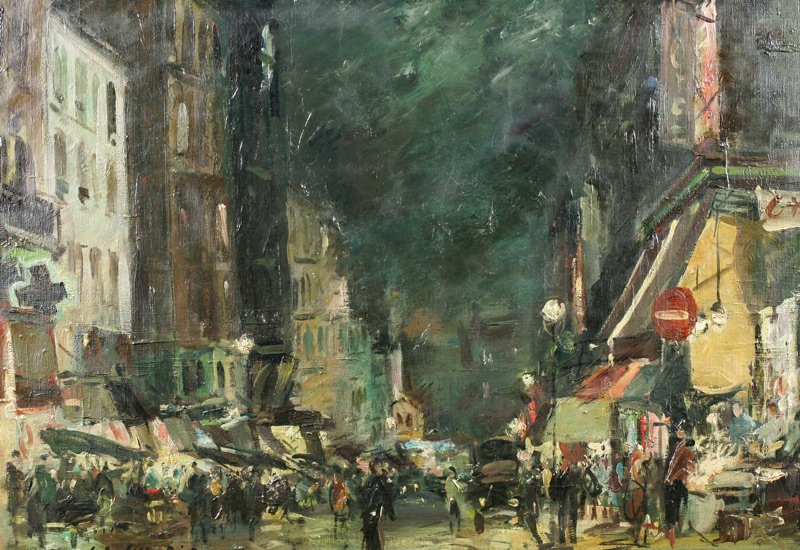 Jean Germain Jacob Ölgemälde antik Paris rue Lepic