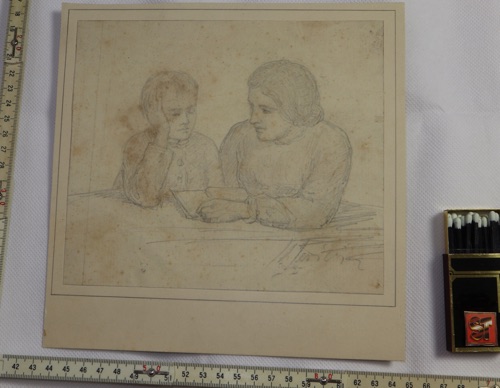 Jens Adolph Jerichau Zeichnung antik Personen Portrait