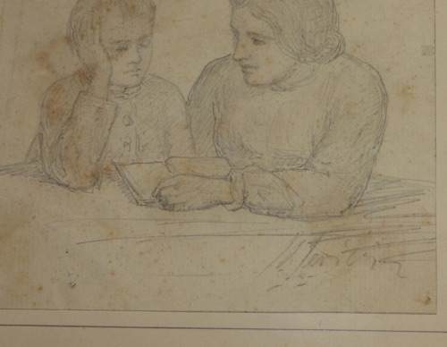 Jens Adolph Jerichau Zeichnung antik Personen Portrait